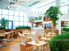 Green Cafe Mall Kiosk Seating Layout