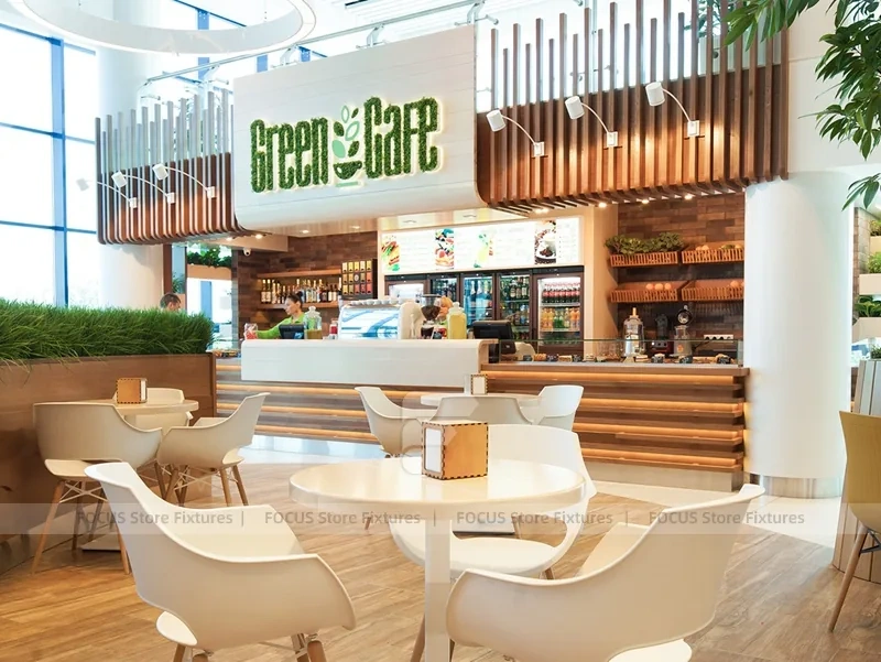 Green Cafe Mall Kiosk Seating Layout