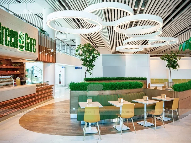Green Cafe Mall Kiosk Seating Layout