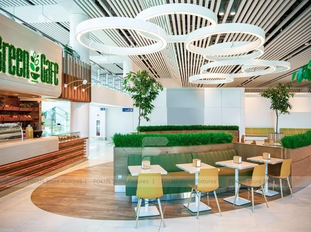 Green Cafe Mall Kiosk Seating Layout