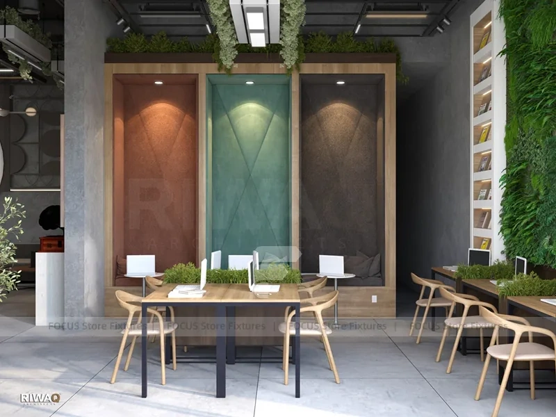 Green Clock Cafe Dining Wall Layout