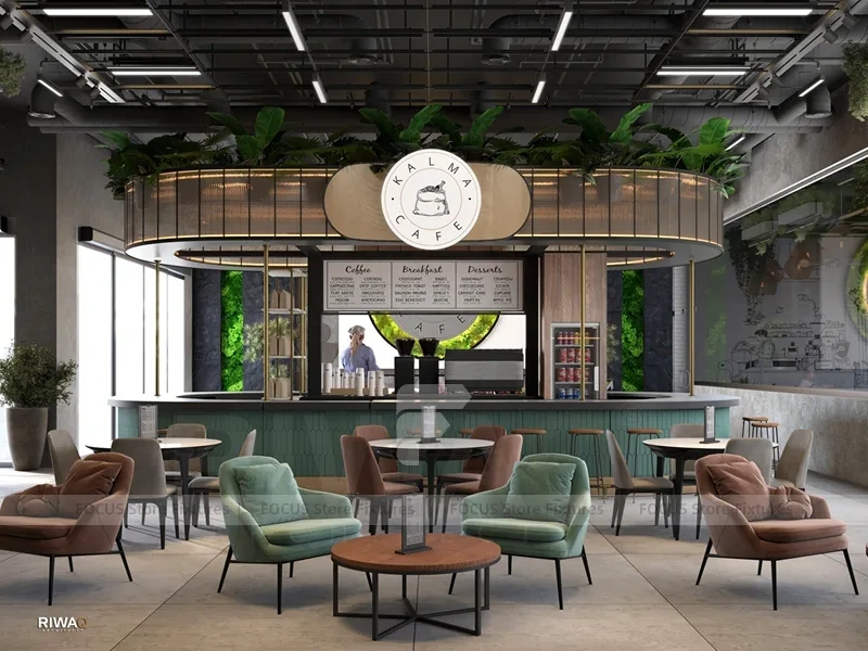Green Clock Cafe Dining Wall Layout