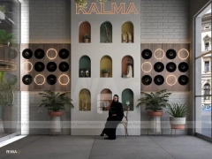 Green Clock Cafe Dining Wall Layout