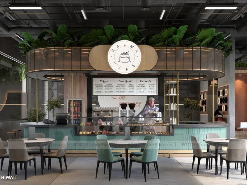 Green Clock Cafe Dining Wall Layout
