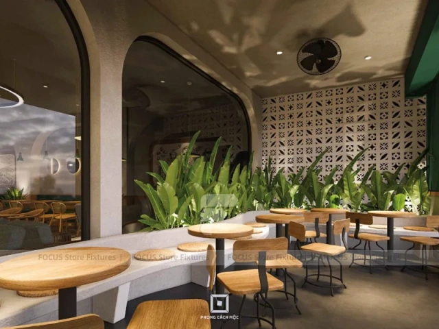 Green Deco Beverage Shop Exterior Facade