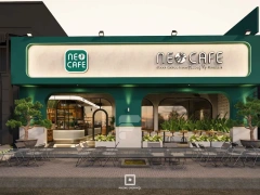 Green Deco Beverage Shop Exterior Facade