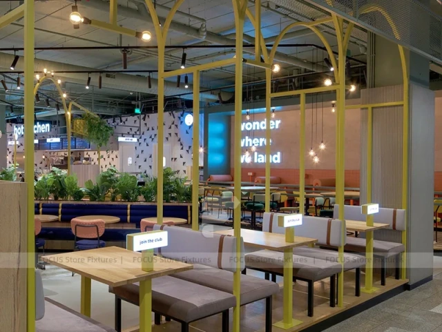 Green Framed Milk Tea Cafe Seating Layout
