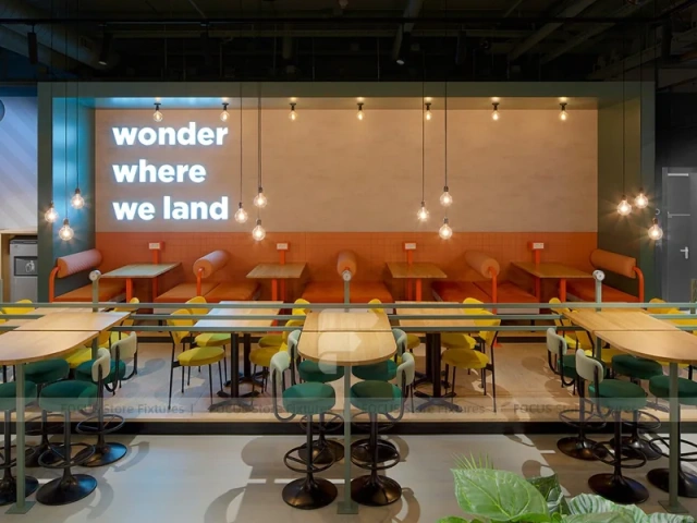 Green Framed Milk Tea Cafe Seating Layout