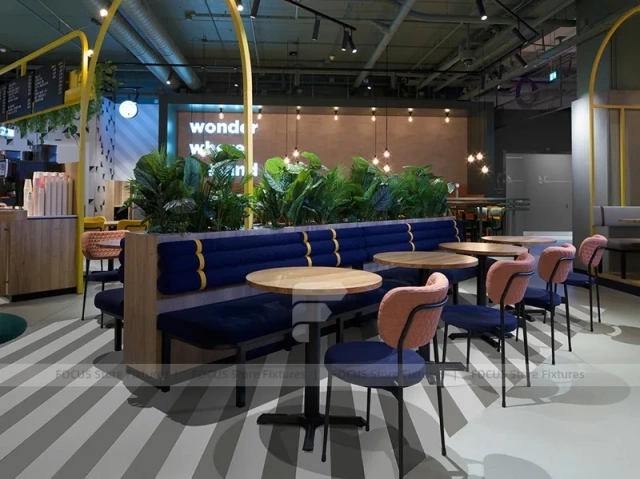 Green Framed Milk Tea Cafe Seating Layout