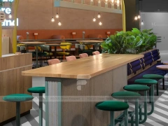 Green Framed Milk Tea Cafe Seating Layout