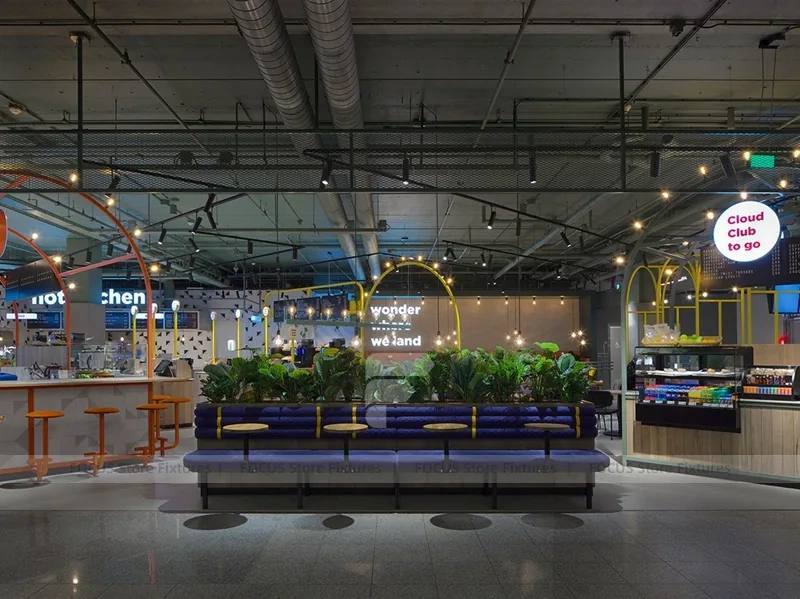 Green Framed Milk Tea Cafe Seating Layout