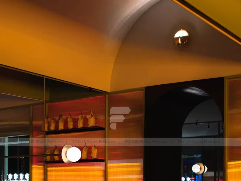 Green Gold Beverage Bar Rail Detail