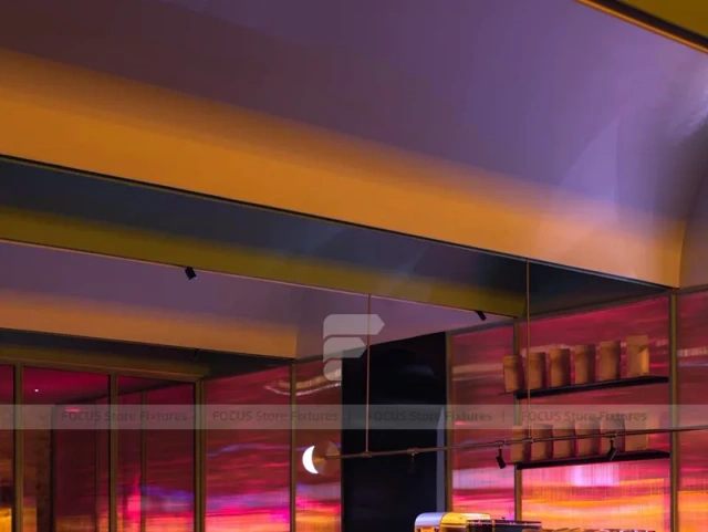 Green Gold Beverage Bar Rail Detail
