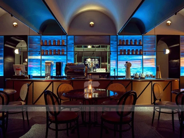 Green Gold Beverage Bar Rail Detail