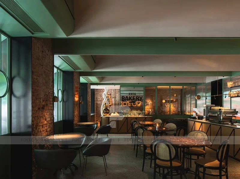 Green Gold Beverage Bar Rail Detail