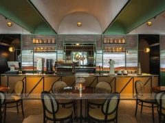 Green Gold Beverage Bar Rail Detail