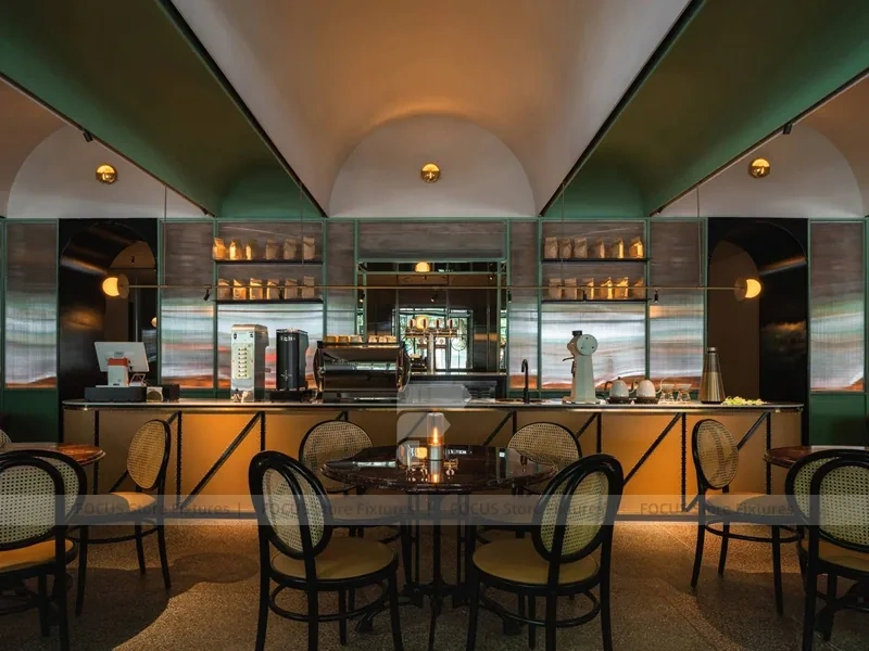 Green Gold Beverage Bar Rail Detail
