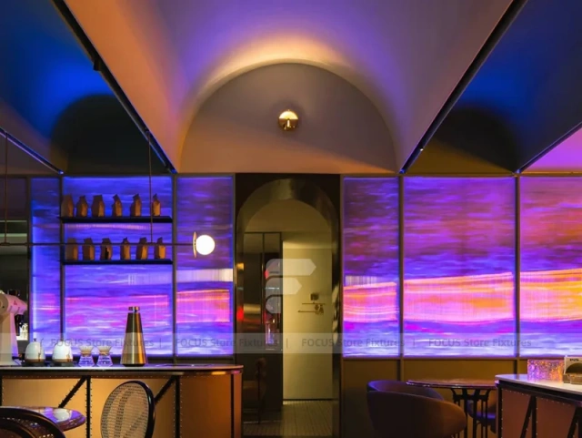 Green Gold Beverage Bar Rail Detail