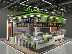 Green Linear Dessert Beverage Kiosk