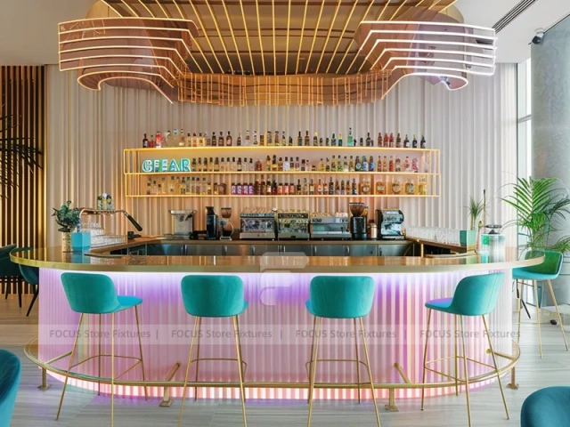 Green Linear Dessert Beverage Kiosk