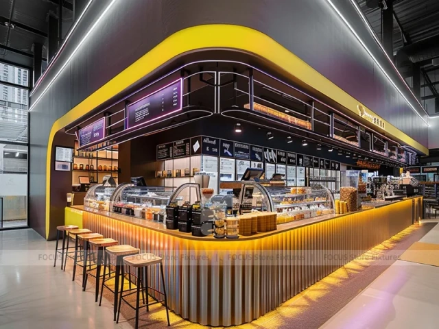 Green Linear Dessert Beverage Kiosk