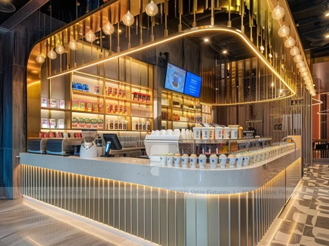 Green Linear Dessert Beverage Kiosk
