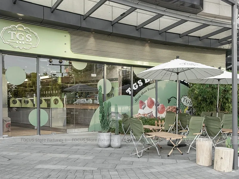 Green Patio Beverage Cafe Exterior Storefront