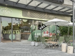 Green Patio Beverage Cafe Exterior Storefront