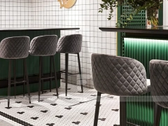 Green Tile Beverage Bar Seating Counter