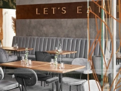Green Tile Beverage Bar Seating Counter
