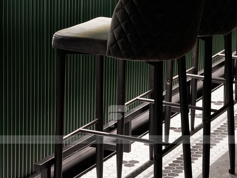 Green Tile Beverage Bar Seating Counter