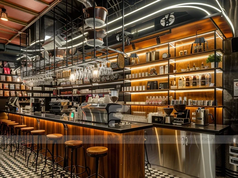 Green Tile Coffee Bar Seating Layout
