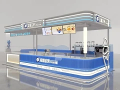 Green Tile Milk Tea Counter With Menu Wall