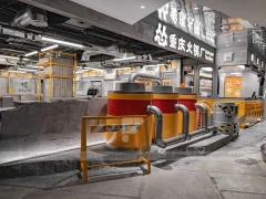 Industrial Tea Shop Counter Construction Layout