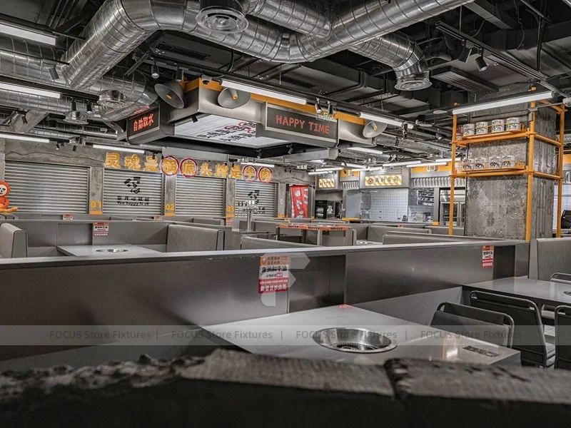 Industrial Tea Shop Counter Construction Layout