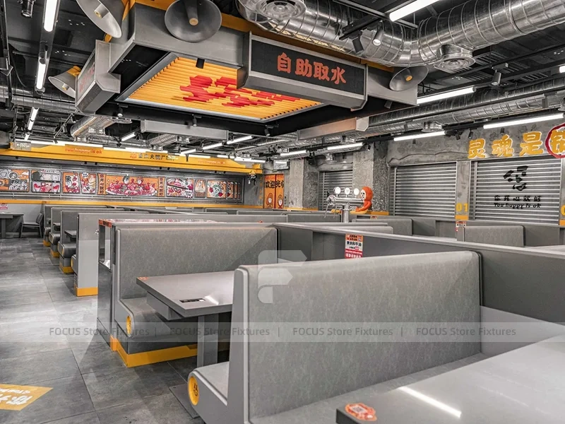 Industrial Tea Shop Counter Construction Layout