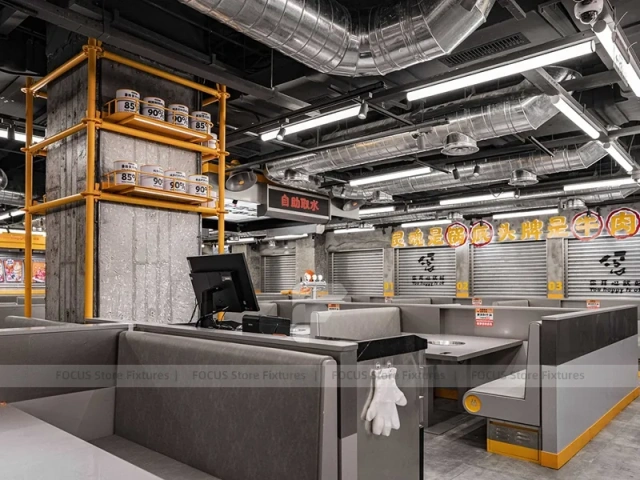 Industrial Tea Shop Counter Construction Layout