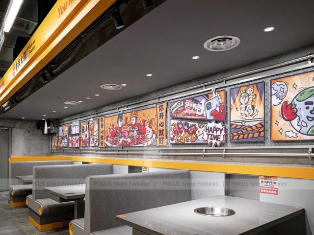 Industrial Tea Shop Counter Construction Layout