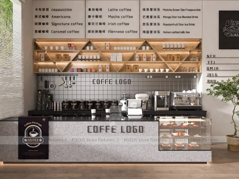 Long Pink Beverage Back Bar Counter