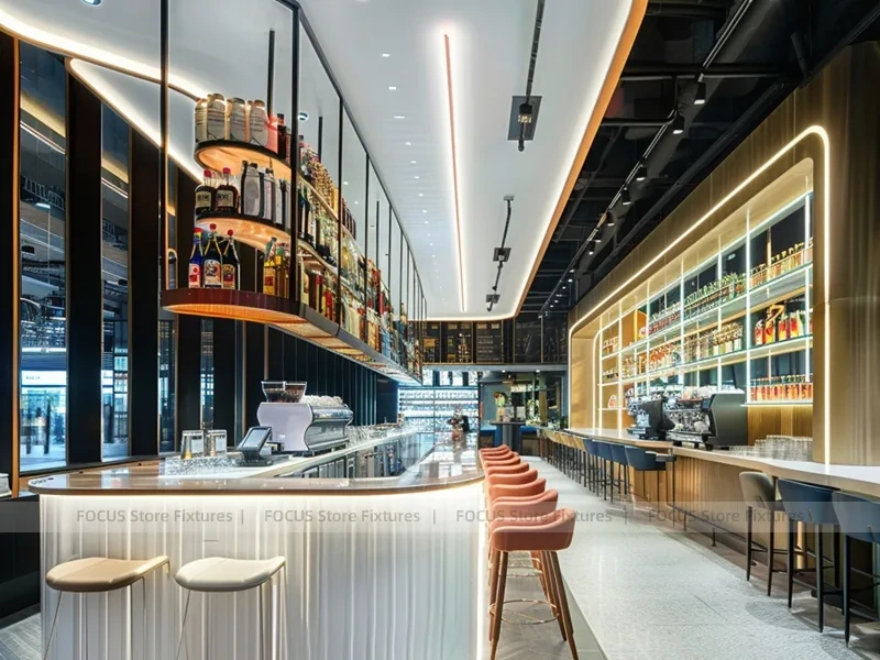 Long White Coffee Bar Counter