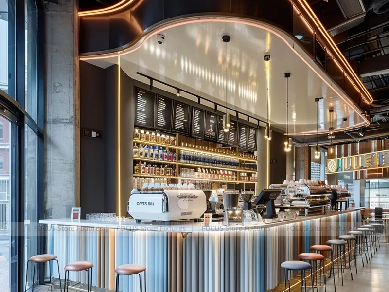 Long White Coffee Bar Counter