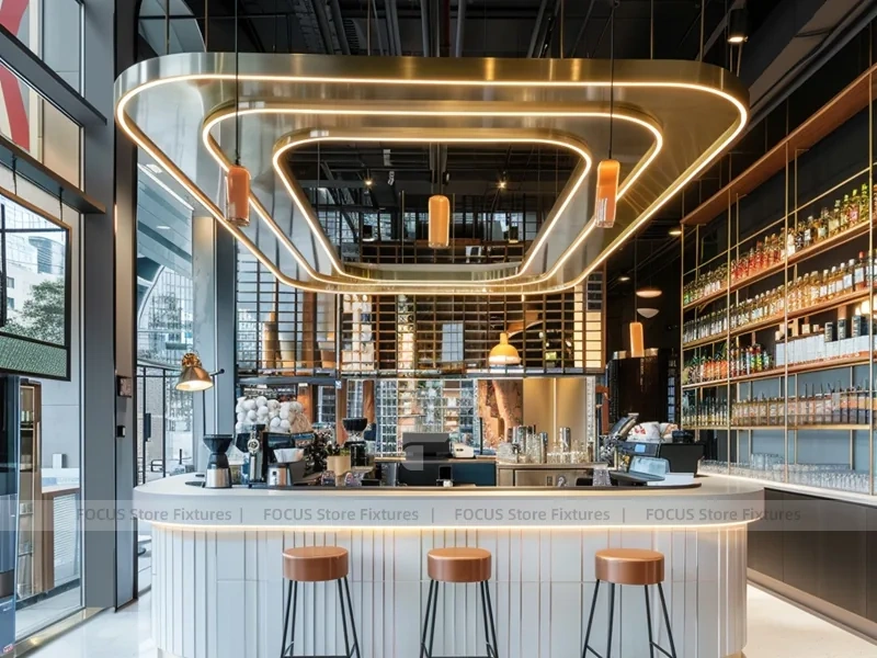 Long White Coffee Bar Counter