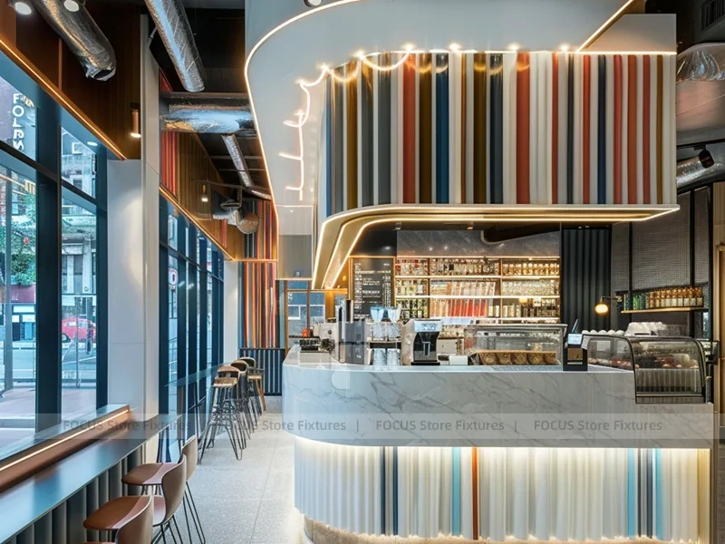 Long White Coffee Bar Counter