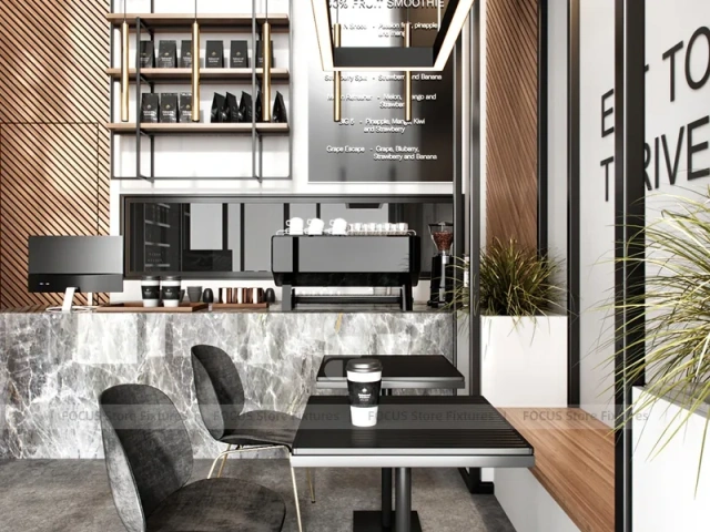 Marble Coffee Shop Seating Niche Design