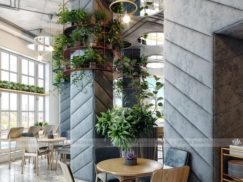 Marble Coffee Shop Seating Niche Design