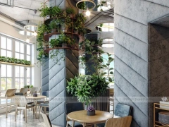 Marble Coffee Shop Seating Niche Design