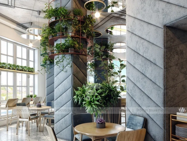 Marble Coffee Shop Seating Niche Design