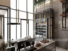 Marble Coffee Shop Seating Niche Design