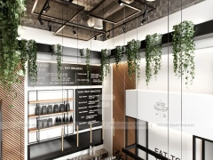 Marble Coffee Shop Seating Niche Design