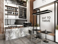 Marble Coffee Shop Seating Niche Design